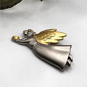 "5/$25" Two Tone Pewter Angel Brooch Pin